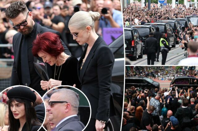 Sharon Osbourne e as crianças estão desmoronando chorando com a procissão fúnebre emocional de Ozzy na Grã -Bretanha

