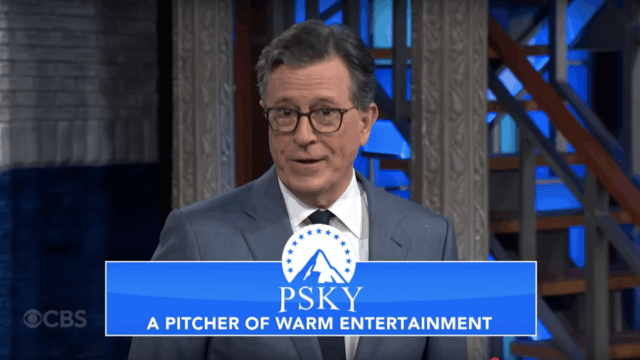 Stephen Colbert responde à fusão da Paramount-Skydance com piadas de Pee

