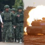 Taiwan lidera exercícios em um incêndio ao vivo com tanques americanos enquanto o presidente olha para