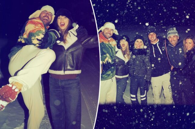 Taylor Swift e os amigos de Travis Kelce dão uma visão rara das férias de "casais felizes" da temporada

