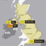 O Met Office tem uma série de lavanderias amarelas e âmbares e aviso de chuva hoje
