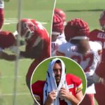 Travis Kelce ajuda a terminar quando as tensões estão no topo do campo de treinamento em chefes