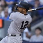 Trent Grisham se encaixa no Homer Solo na terceira rodada das perdas do Yankees 8-5 com Blue Jays em 3 de julho de 2025.