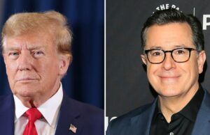 Trump diz que não é responsável pelo cancelamento de Colbert ‘show’ Stephen Colbert responde a Trump comemorando o cancelamento de 'The Late Show'