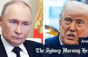 Trump fala duro e Putin não ouça Um homem ucraniano olhou para a perda dos quartos após o ataque aéreo russo em Kiev nesta semana.