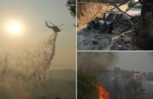 Um enorme incêndio destrói casas, forças de evacuação em Chipre; 2 corpos encontrados em um carro queimado Um enorme incêndio destrói casas, forças de evacuação em Chipre; 2 corpos encontrados em um carro queimado
