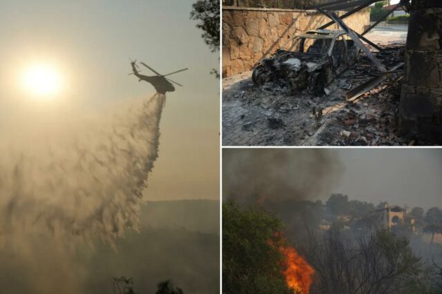 Um enorme incêndio destrói casas, forças de evacuação em Chipre; 2 corpos encontrados em um carro queimado

