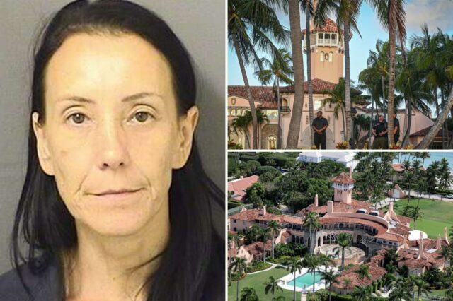 Uma mulher com uma "mensagem urgente" para o presidente Trump presa perto do ponto de controle de segurança Mar-a-Lago

