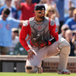 Veja Red Sox Philial antigo no apanhador de campo Ineral em 50 anos