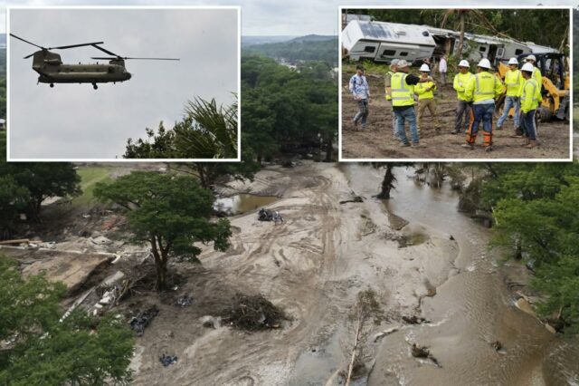 Visita "piorando a situação" após inundações mortais no Texas - quando um drone privado ilegal é atingido por um helicóptero envolvido em esforços em busca e regeneração: policiais

