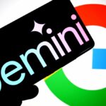 Logotipo Old Gemini com estrela de quatro pontos e gradiente roxo a azul