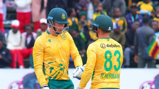 Zim vs SA, T20i Tri-Series: Hermann Fifty ajuda a África do Sul

