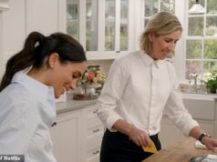 O O chef Clare Smyth aparece como convidado no Meghan Markle's Netflix Show, com amor, Meghan, e mostra a ela como preparar um prato de peixe