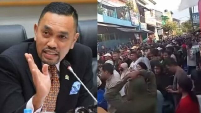 A casa de Ahmad Sahroni foi invadida pelas massas em Tanjung Priok 

