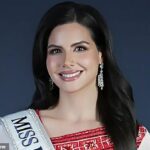 Nadeen Ayoub, 27, (foto) será a primeira Miss Palestina da competição - um título que ela ganhou em 2022 e prometeu levar a voz de um povo que se recusou a ser silenciado 'no concurso