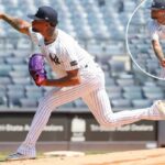 Luis Gil, lançando durante uma sessão de reabilitação em 21 de junho de 2025, da estréia no Yankees em 3 de agosto de 2025 contra o Marlin.