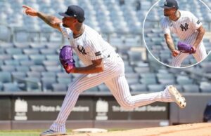 A estréia de Luis, Gila 2025, Yankees finalmente está aqui: “Long, Long Time” Luis Gil, lançando durante uma sessão de reabilitação em 21 de junho de 2025, da estréia no Yankees em 3 de agosto de 2025 contra o Marlin.