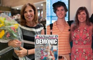 A mamãe da Minneapolis College Robin Westman, Mary Poise, não aceita policiais Mary Grace Westman segurando um buquê de flores.