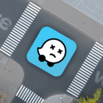 Captura de tela que enfatiza o ícone da bolha no Waze -App no Android Auto