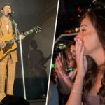 Assista a reação chorosa da esposa de Kevin Jonas ao seu show solo