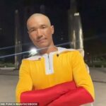 Li Shuangyong, 36, da China, transformou seu corpo depois de realizar um cansativo desafio de treino inspirado em uma série de anime japonês