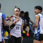 O novato de Adamson Lady Falcons, Abby Segui, durante um jogo contra o USPF na perna de Cebu dos Invitatacionais Nacionais de Super League (SSL) do Shakey.