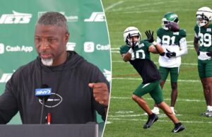 Ampla profundidade, novo regime entre as coisas a serem visualizadas no abridor de jatos de pré -temporada O técnico de Nova York Jets Aaron Glenn, quando os jatos de Nova York praticaram na quinta -feira, 7 de agosto de 2025.