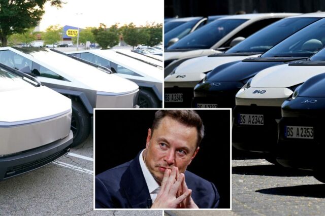 As vendas da Tesla na Europa mergulham 40%-enquanto o chinês concorrente byd vê vendas de três vias 


