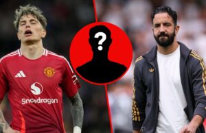 Atualização doméstica de Alejandro do Manchester United United simplesmente enviou uma mensagem para Ruben Amorim Shea Lacey dribla a bola em treinamento contra Matheus Cunha