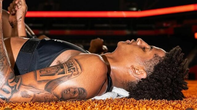 'Camps' A 'Legacy': Kiyan Anthony remixa a icônica imagem de Carmelo Syracuse em tinta

