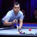 Carlo Biado em ação durante o US Open Pool Championship 2025