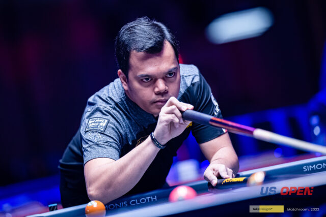 Carlo Biado venceu duas partidas para acionar sua tentativa de ganhar outro título no campeonato da US Open Pool em Atlantic City, Nova Jersey.