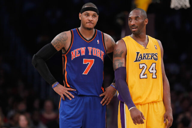 Carmo Anthony derruba Bombshell em Lakers e Kobe Bryant

