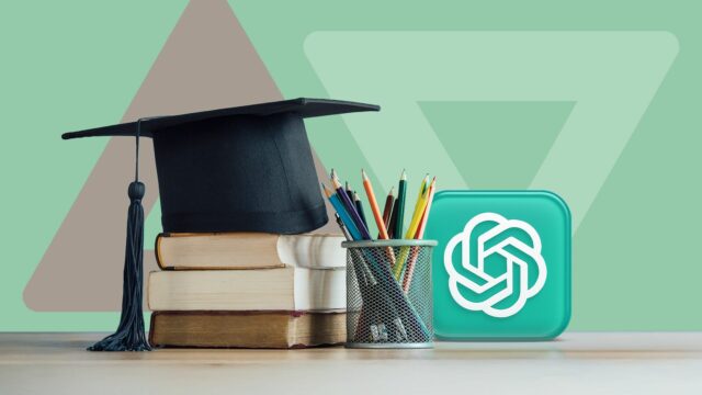 Um banner multifolorado com o logotipo da AP e o texto da polícia do Android de volta à escola