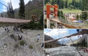 Cinco mortos em um cabo em pontes suspensas na China Cinco mortos em um cabo em pontes suspensas na China