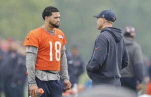 Colin Cowherd afirma que, se as lutas educacionais continuarem durante o período Johnson, os Bears podem trocar Caleb Williams March Madness Logo