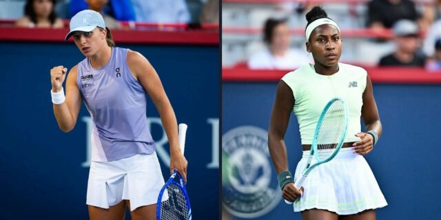 Aryna Sabalenka e Iga Swiatek no Qatar Open 2025. (Foto: Getty)