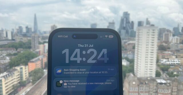 Diário iOS 26: Muito trabalho permanece, mas eu amo o novo visual e direção | Screengrab contra o horizonte de Londres