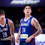 Dwight Ramos, de Gilas Pilipinas, durante uma partida contra a Austrália na Copa Asiática de 2025 da FIBA.