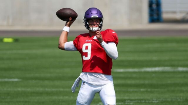 "É virtualmente um namorado": JJ McCarthy é bom e ruim no campo dos vikings

