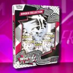 Os 6 principais cartões de Pokémon Black Bolt e Brand Flare mais valiosos em um fundo rosa estampado