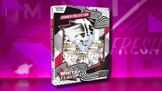 Os 6 principais cartões de Pokémon Black Bolt e Brand Flare mais valiosos em um fundo rosa estampado