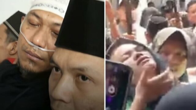 Ele ficou tão arrasado por perder o alpa, a criança e o marido desmaiaram até que a mangueira de oxigênio fosse instalada

