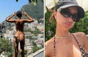 Emily Ratajkawki Fluns Pictures em pequenos subumos sobre segurança italiana Emily Ratajkockki de férias na Itália