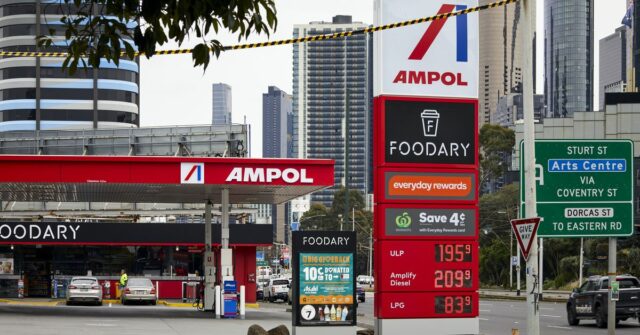 Uma estação de cenouras da Ampol no sul de Melbourne.