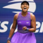 Naomi Osaka, do Japão, reage depois de marcar um ponto contra Hailey Baptiste, dos Estados Unidos, durante a segunda rodada do campeonato de tênis do US Open, quinta -feira, 28 de agosto de 2025, em Nova York.