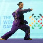 Agatha Wong durante o jogo mundial de 2025 durante a feminina Taijiquan
