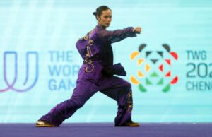 Estradas nos Jogos Mundiais depois de Agatha Wong, Taijiquan Agatha Wong durante o jogo mundial de 2025 durante a feminina Taijiquan
