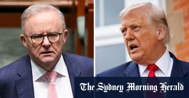 O primeiro -ministro Anthony Albanese e o presidente dos EUA, Donald Trump.