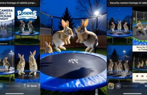 Eu testei imagine, e não é uma festa para o Google Veo 3 ou Sora Captura de tela de Grok -App com imagens geradas por IA de coelhos em trampolins